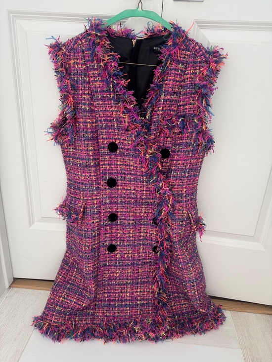 Beulah Dresses & Skirts - Beulah Multicolor Fringe Tweed Mini Dress